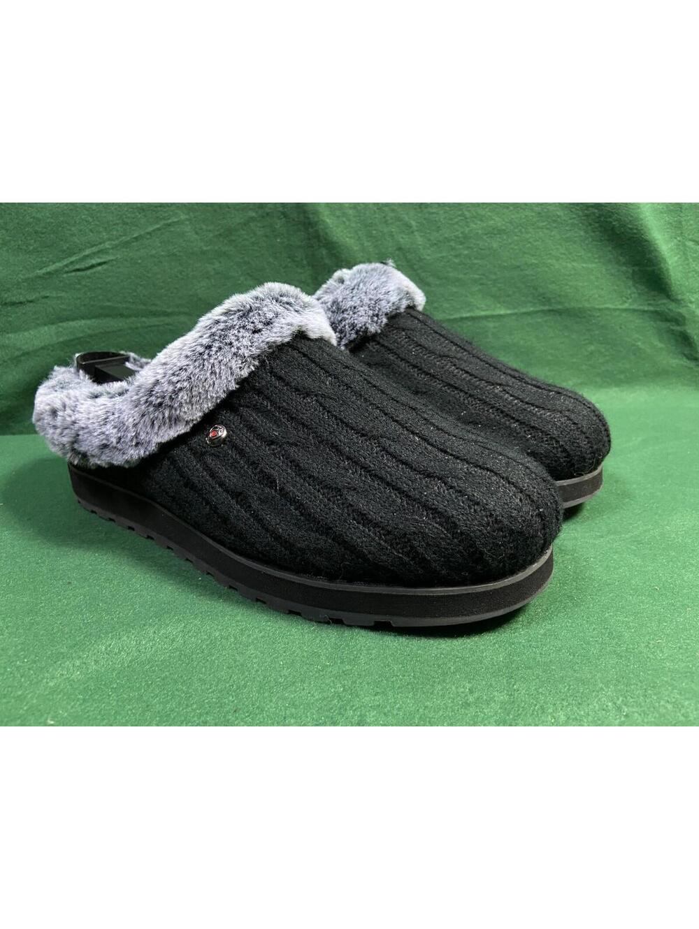 Skechers Bobs Women's Size 9.5 Keepsakes Ice Angel Charcoal Slip On Shoes Furry - Picture 3 of 11